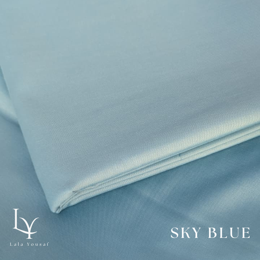 Premium Boski Unstitched Sky Blue Suit – Smooth Finish