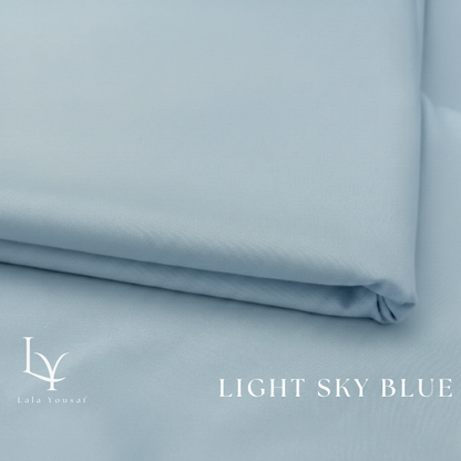 Premium Boski Unstitched Light Sky Blue Suit – Smooth Finish