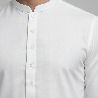 Premium Boski Unstitched Milky White Suit – Smooth Finish